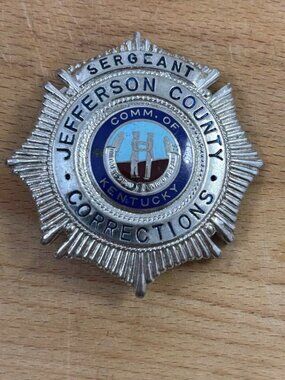Vintage Jefferson County Corrections Sergeant Badge Kentucky Police Emblem Pinba